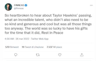 I messaggi per Taylor Hawkins