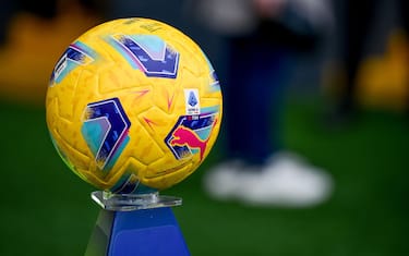 The italian Serie A official ball prior the italian soccer Serie A match between Udinese Calcio vs Cagliari Calcio on february 18, 2024 at the Bluenergy stadium in Udine, Italy. ANSA/Ettore Griffoni