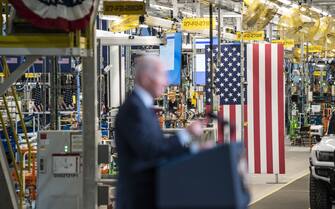 November 17, 2021, Detroit, Michigan, USA: Hummer EV vehicles at the the grand opening of the General Motors Factory ZERO where President Joe Biden gave remarks in Detroit, Michigan on November 17, 2021. 

Credit Image:  Dominick Sokotoff/ZUMA Press Wire



Pictured: Joe Biden

Ref: SPL5275498 171121 NON-EXCLUSIVE

Picture by: Zuma / SplashNews.com



Splash News and Pictures

USA: +1 310-525-5808
London: +44 (0)20 8126 1009
Berlin: +49 175 3764 166

photodesk@splashnews.com



World Rights, No Argentina Rights, No Belgium Rights, No China Rights, No Czechia Rights, No Finland Rights, No France Rights, No Hungary Rights, No Japan Rights, No Mexico Rights, No Netherlands Rights, No Norway Rights, No Peru Rights, No Portugal Rights, No Slovenia Rights, No Sweden Rights, No Switzerland Rights, No Taiwan Rights, No United Kingdom Rights