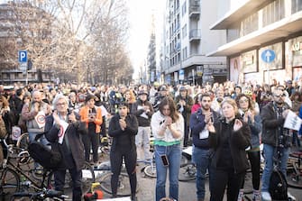 MILANO - P.le Loreto ore 15:00 Manifestazione "basta morti in strada" per la sicurezza di ciclisti nelle strade di Milano (Milano - 2023-02-04, Stefano De Grandis) p.s. la foto e' utilizzabile nel rispetto del contesto in cui e' stata scattata, e senza intento diffamatorio del decoro delle persone rappresentate