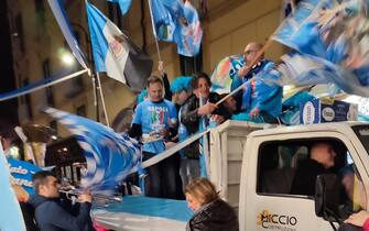 SSC Napoli’s supporters celebrate the victory of the Italian Serie A Championship (Scudetto) at the end of the match against Udinese Calcio in Sorrento, Italy, 04 May 2023.
ANSA
