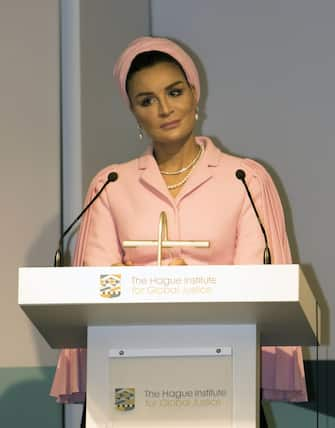 19-05-2017 VN Queen Maxima and Sheikha Moza bint Nasser of Qatar during the opening of the international law, educatioon and the SDG’s at the institute for global justice in The Hague.

© PPE/v.d. Werf