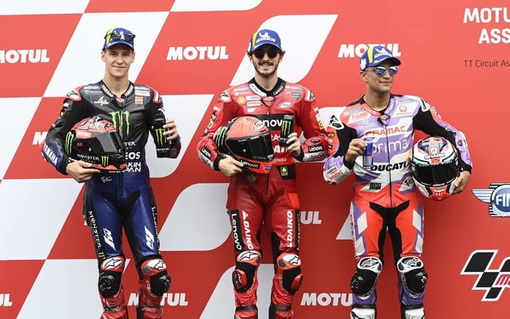 Quartararo, Bagnaia e Martin