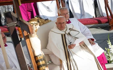 Pope Francis leads a Holy Mass with the new Cardinals and opening of the Synod of Bishops in Saint Peter's Square, Vatican City, 4 October 2023. ANSA/GIUSEPPE LAMI