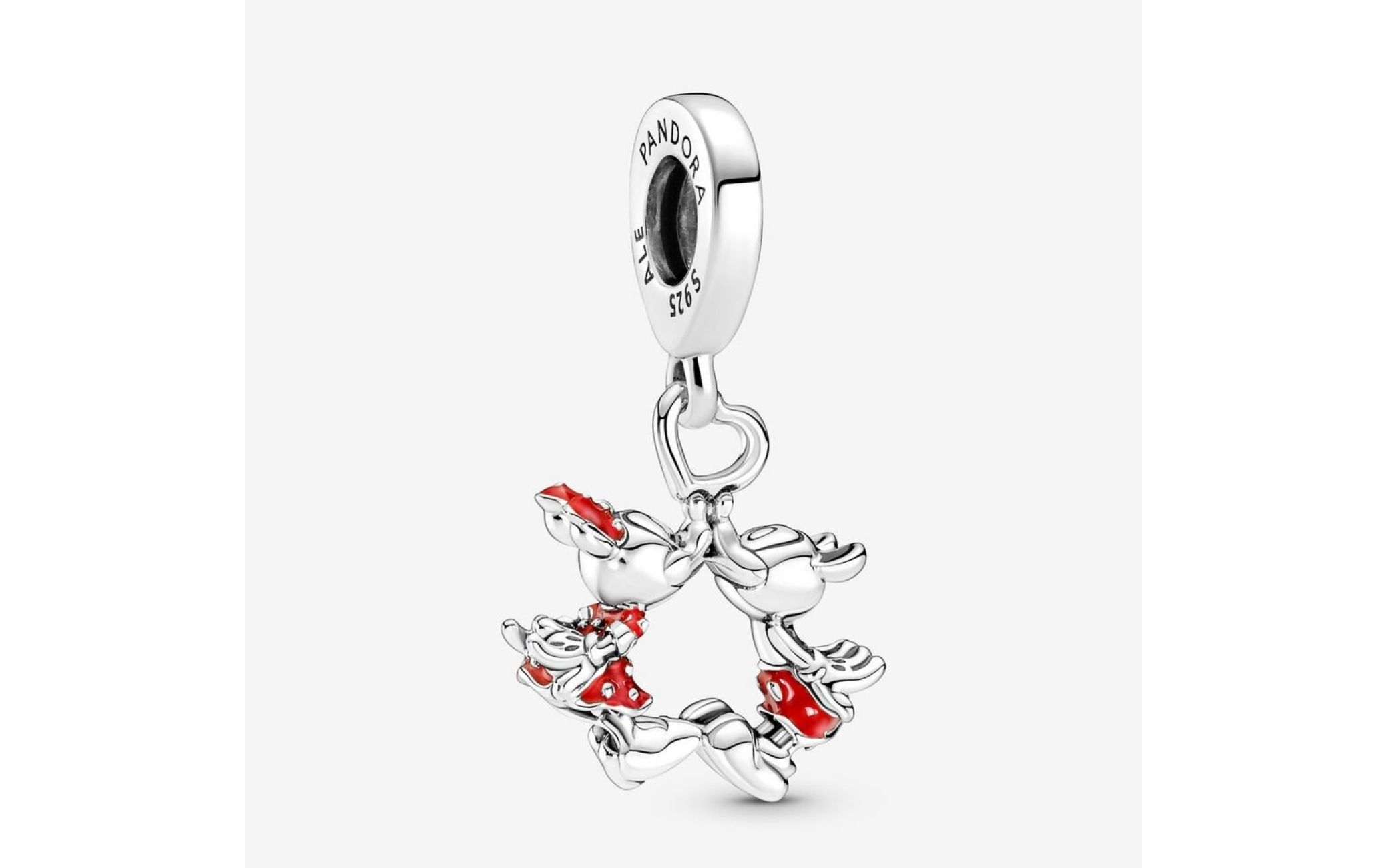 Disney, charm Pendente Mickey Mouse & Minnie, Il Bacio