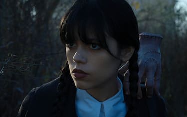 Wednesday. (L to R) Jenna Ortega as Wednesday Addams, Thing in episode 106 of Wednesday. Cr. Courtesy of Netflix Â© 2022