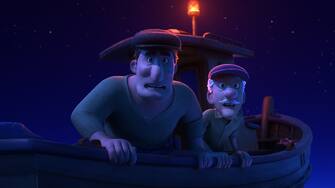 BIG FISH – In Disney and Pixar’s “Luca,” fishermen see something unusual in the water. Is it a sea monster? Giacomo Gianniotti and Gino La Monica lend their voices to the fishermen. Directed by Academy Award® nominee Enrico Casarosa (“La Luna”) and produced by Andrea Warren (“Lava,” “Cars 3”), “Luca” debuts on Disney+ on June 18, 2021. © 2021 Disney/Pixar. All Rights Reserved.