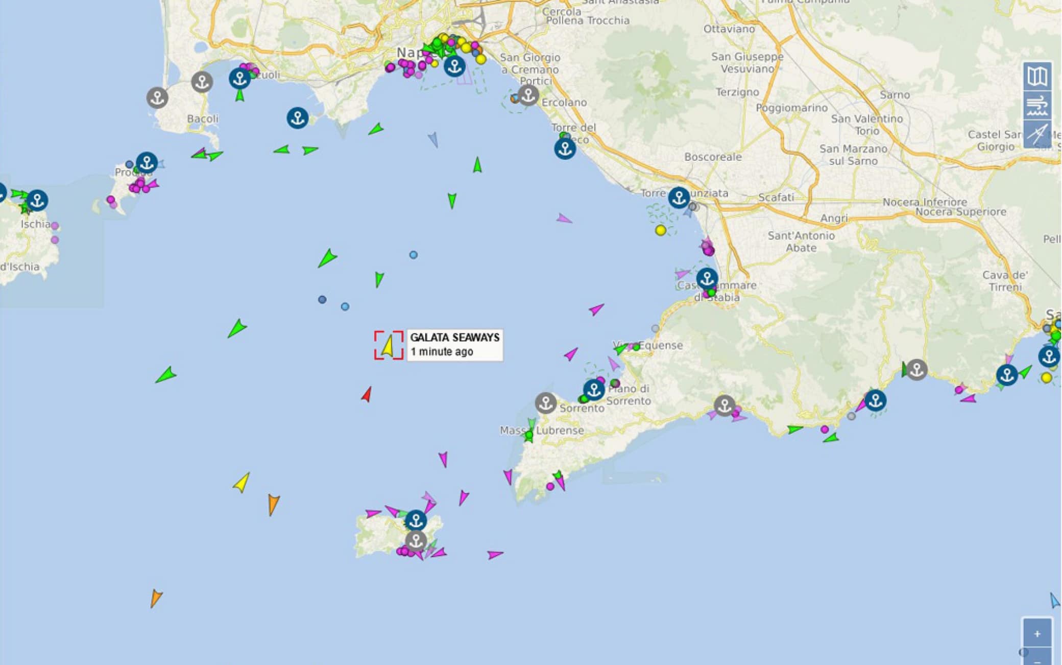 La cartina che indica dove si trova la nave al momento del sequestro