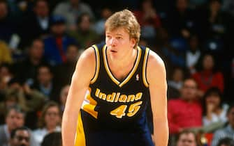 LANDOVER, MD - CIRCA 1995:  Rik Smits #24 of the Indian Pacers looks on against the Washington Bullets during an NBA basketball game circa 1995 at US Airways Arena in Landover, Maryland. Smits played for the Pacers from 1988-200. (Photo by Focus on Sport/Getty Images) *** Local Caption *** Rik Smits