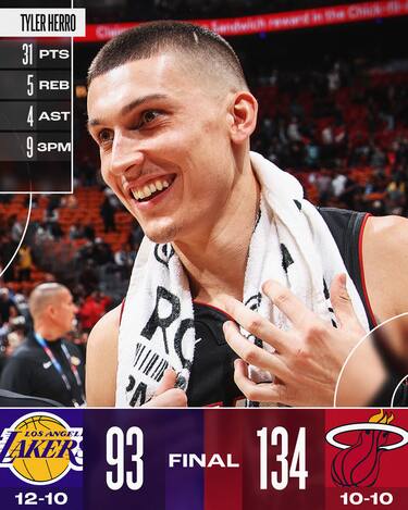 MIAMI HEAT-LOS ANGELES LAKERS 134-93