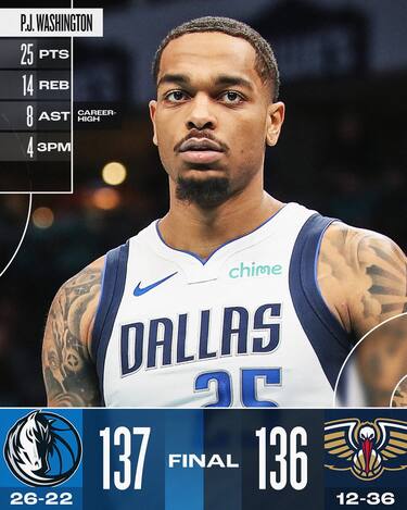NEW ORLEANS PELICANS-DALLAS MAVERICKS 136-137