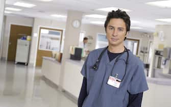 LIBRARY. 
USA. Zach Braff  in the ©ABC series: Scrubs - season 6 (2001-2010)  .
Plot: In the unreal world of Sacred Heart Hospital, intern John "J.D." Dorian learns the ways of medicine, friendship and life. 
Ref: LMK106-J6709-040820
Supplied by LMKMEDIA. Editorial Only.
Landmark Media is not the copyright owner of these Film or TV stills but provides a service only for recognised Media outlets. pictures@lmkmedia.com