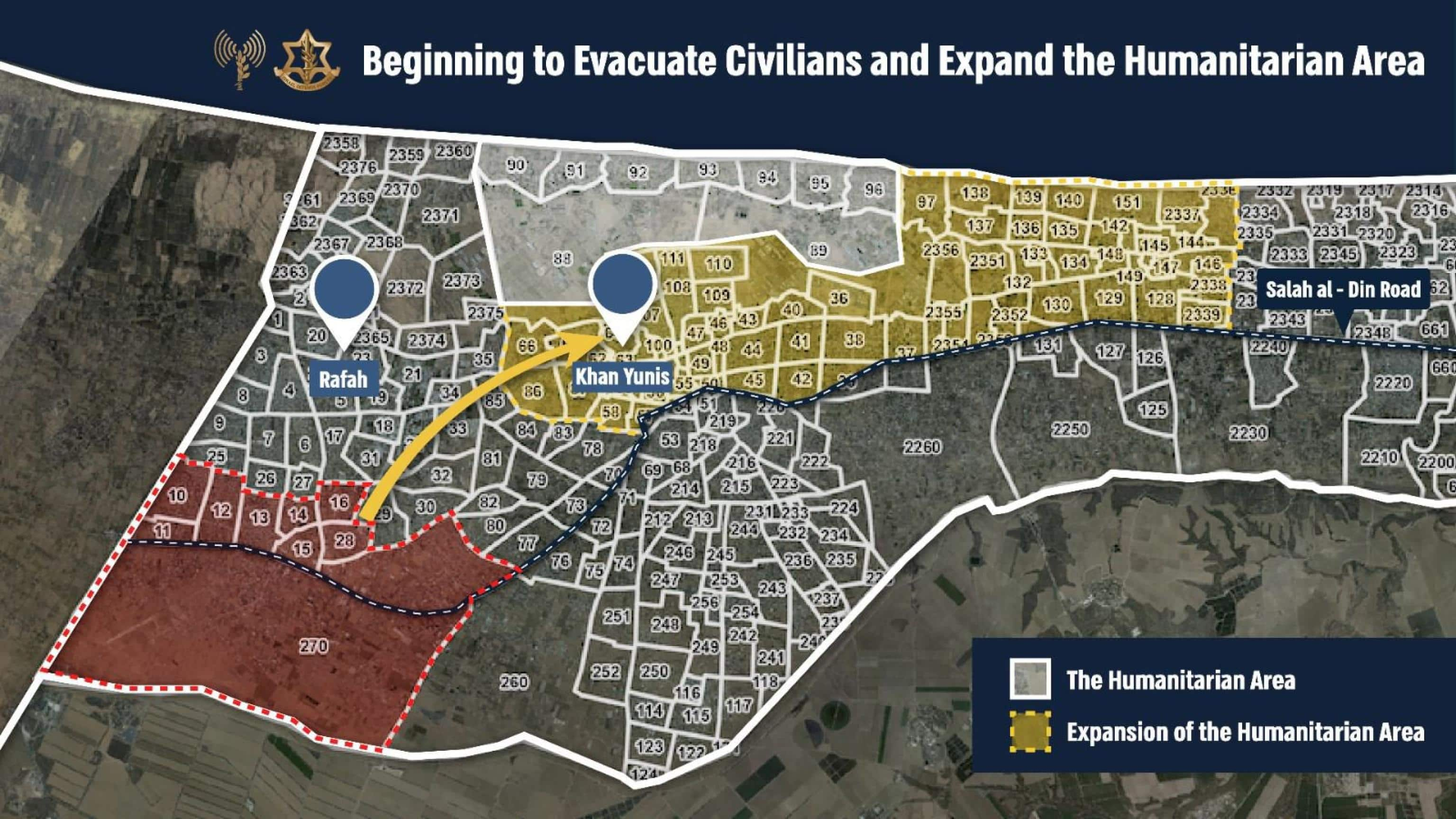 Un post tratto dal profilo X dell' Israel Defense Forces (IDF) mostra l'area di Rafah interessata alle operzioni.