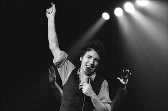 American musician Bruce Springsteen plays at the Spectrum, Philadelphia, Pennsylvania, May 26, 1978. (Photo by Allan Tannenbaum/Getty Images)