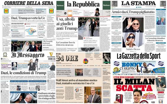Le prime pagine dei quotidiani di oggi 28 giugno: la rassegna stampa di Sky TG24