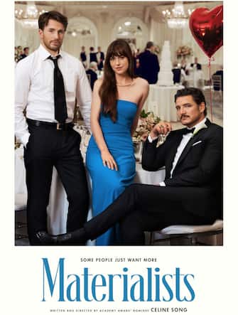 Materialists Materialists movie poster Pedro Pascal, Chris Evans, Dakota Johnson Director - Celine Song June 2025 FP_Materialists_01 FlixPix/A24. For editorial use only. Copyright of A24. and/or the Photographer assigned by the Movie or Production Company. A Mandatory Credit To the movie company is required. Strictly for use for the promotion of the above film unless written authority gained via the movie company is obtained by the end-user. FlixPix is NOT the copyright owner & acts solely as a service of supply to recognised media outlets.