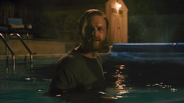 Wyatt Russell as Ray Waller in Night Swim, directed by Bryce McGuire. 