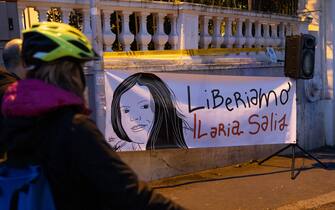 Sit-in in front of the Hungarian Embassy in Rome to protest against the detention of Ilaria Salis (Photo by Matteo Nardone/Pacific Press/Sipa USA)