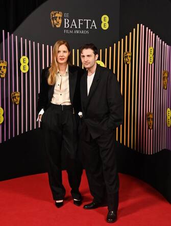 LONDON, ENGLAND - FEBRUARY 18: Justine Triet and Arthur Harari attend the 2024 EE BAFTA Film Awards at The Royal Festival Hall on February 18, 2024 in London, England. (Photo by Alan Chapman/Dave Benett/Getty Images)