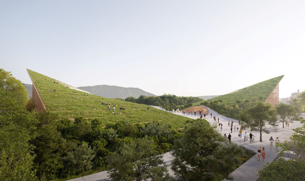 Nuovo Polo universitario dell’Università “Gabriele d’Annunzio” di Chieti-Pescara, render esterno. Crediti GDA-V