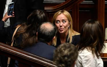 Italian Prime Minister Giorgia Meloni ahead of a confidence vote for the new government, at the Chamber of Deputies, the lower house of parliament, in Rome, Italy, 25 October 2022. ANSA/RICCARDO ANTIMIANI