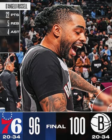 BROOKLYN NETS-PHILADELPHIA 76ERS 100-96