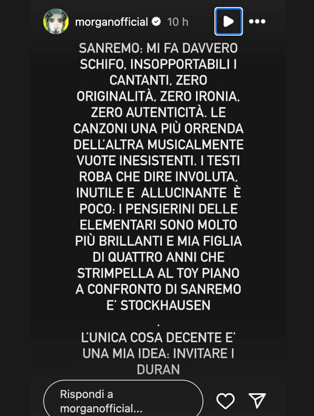 Morgan Festival Sanremo