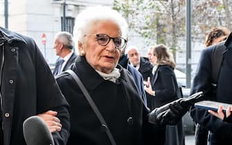 La Senatrice a vita Liliana Segre in occasione della visita della Commissione antidiscriminazione del Senato al Memoriale della Shoah di Milano, Milano, 15 Gennaio 2024.
ANSA / MATTEO BAZZI