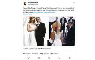 Il post di Brooke Shields dedicato a Tony Bennett