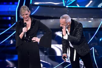 Italian duo Jalisse perform on stage at the Ariston theatre during the 74th Sanremo Italian Song Festival, Sanremo, Italy, 09 February 2024. The music festival will run from 06 to 10 February 2024. ANSA/RICCARDO ANTIMIANI