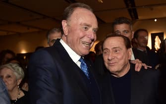 Apertura della Mostra Luna Nuova di Luna Berlusconi al Mac di Piazza Tito Lucrezio con Silvio Berlusconi e Ennio Doris (Duilio Piaggesi/Fotogramma, Milano - 2019-10-17) p.s. la foto e' utilizzabile nel rispetto del contesto in cui e' stata scattata, e senza intento diffamatorio del decoro delle persone rappresentate