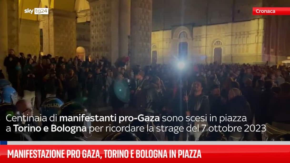 manifestazione pro gaza torino e bologna in piazza