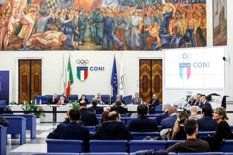 Riunione del Collegio di garanzia presso il CONI, Roma, 19 aprile 2023. ANSA/FABIO FRUSTACI