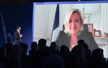  Jean Marie Le Pen durante il Congresso Federale della Lega “ Il coraggio della Liberta’”  alla Fortezza da Basso di Firenze 5 e 6 Aprile Firenze 05 Aprile   2025  ANSA/CLAUDIO GIOVANNINI