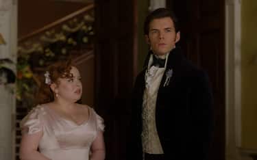 Los Angeles.CA.USA. Nicola Coughlan and Luke Newton    in a scene in  the (C) Netflix  romantic drama Bridgerton  TV) (2024) S3E7
Season 3
Start date:2020
The series about the adventures of eight families set in the early 19th century England.
Ref:LMK112-150624-001
Supplied by LMKMEDIA. Editorial Only. Landmark Media is not the copyright owner of these Film or TV stills but provides a service only for recognised Media outlets. pictures@lmkmedia.com