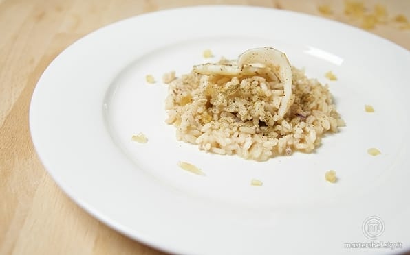 Risotto ai capperi, limone e calamari