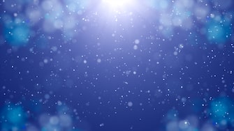 illustration Abstract blue and white Christmas background with snowfall and bokeh