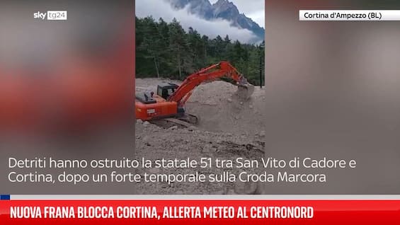 Nuova frana blocca Cortina, allerta meteo al Centronord Nuova frana blocca Cortina, allerta meteo al Centronord