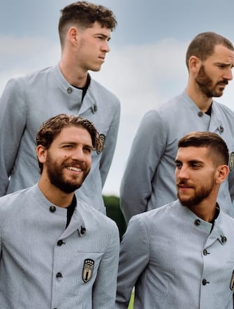Alessandro Bastoni, Leonardo Bonucci, Manuel Locatelli e Lorenzo Pellegrini