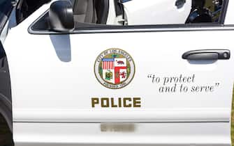 Los Angeles police car logo, Marina del Rey, Los Angeles, California, United States of America