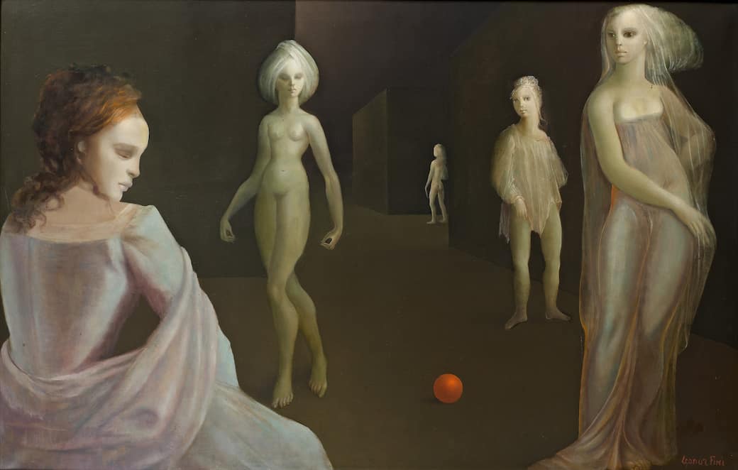 Leonor Fini, Le carrefour d'Hecate, 1978, huile sur toile, 65 x 100 cm. Courtesy Galerie Minsky