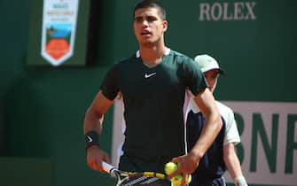 Carlos Alcaraz of Spain during the Rolex Monte-Carlo Masters 2022, ATP Masters 1000 tennis tournament on April 13, 2022 at Monte-Carlo Country Club in Roquebrune-Cap-Martin, France - Photo Laurent Lairys/ABACAPRESS.COM