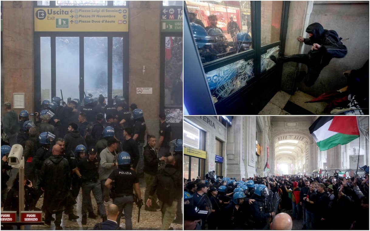 Sciopero generale per Gaza, a Milano e Marghera scontri manifestanti forze ordine. DIRETTA