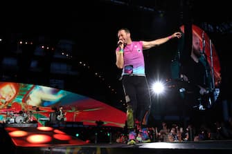 COPENHAGEN, DENMARK - JULY 5: (EDITORIAL USE ONLY) Chris Martin of Coldplay performs live on stage at Parken Stadium on July 5, 2023 in Copenhagen, Denmark. (Photo by Ole Jensen/Getty Images)