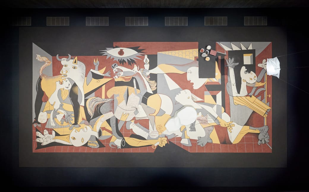 Installation view of Lee Mingwei: Guernica in Sand, 2025 © Lee Mingwei. Photo: Dan Leung. Image courtesy of M+, Hong Kong 