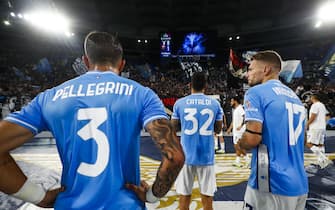 Lazio's players show their dejection at the end of the Italian Serie A soccer match SS Lazio vs Genoa CFC at Olimpico stadium in Rome, Italy, 27 August 2023. ANSA/ANGELO CARCONI