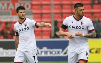 Bologna's Riccardo Orsolini jubilates after scoring the goal 0-4 during the Italian Serie A soccer match US Cremonese vs Bologna FC at Giovanni Zini stadium in Cremona, Italy, 20 May 2023.
ANSA/SIMONE VENEZIA
