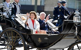 Re Carlo XVI Gustavo e sua moglie, la Regina Silvia
