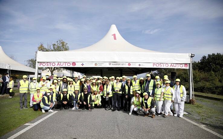 Il drive-in vaccinale di Valmontone