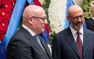 Il Presidente della Repubblica Sergio Mattarella e la Sig.ra Laura rende omaggio alla camera ardente del Presidente Emerito Giorgio Napolitano
(foto di Francesco Ammendola - Ufficio per la Stampa e la Comunicazione della Presidenza della Repubblica)